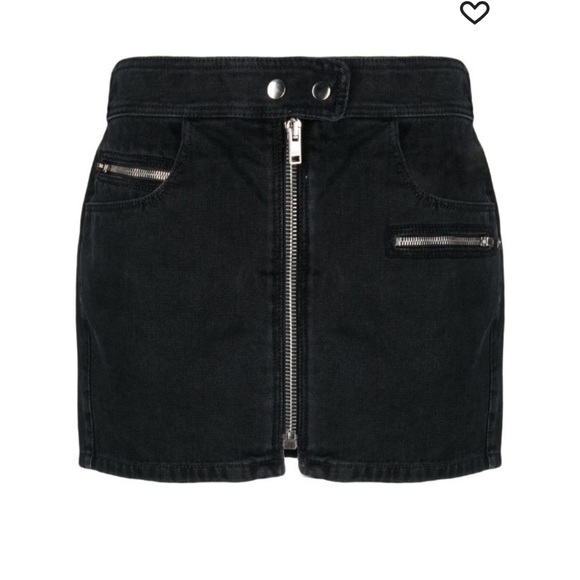 Isabel Marant carly black denim mini skirt sz 42 french/ 10 us - Picture 1 of 11